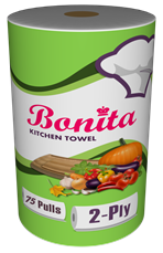 Bonita Kitchen Towel 2-Ply 75 Pulls – 24 Rolls/Case
