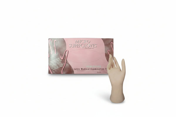 Micro Super Powder-Free Latex Examination Gloves — 100 Pieces